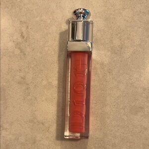 Dior Coral Lip Gloss with Silver Cap